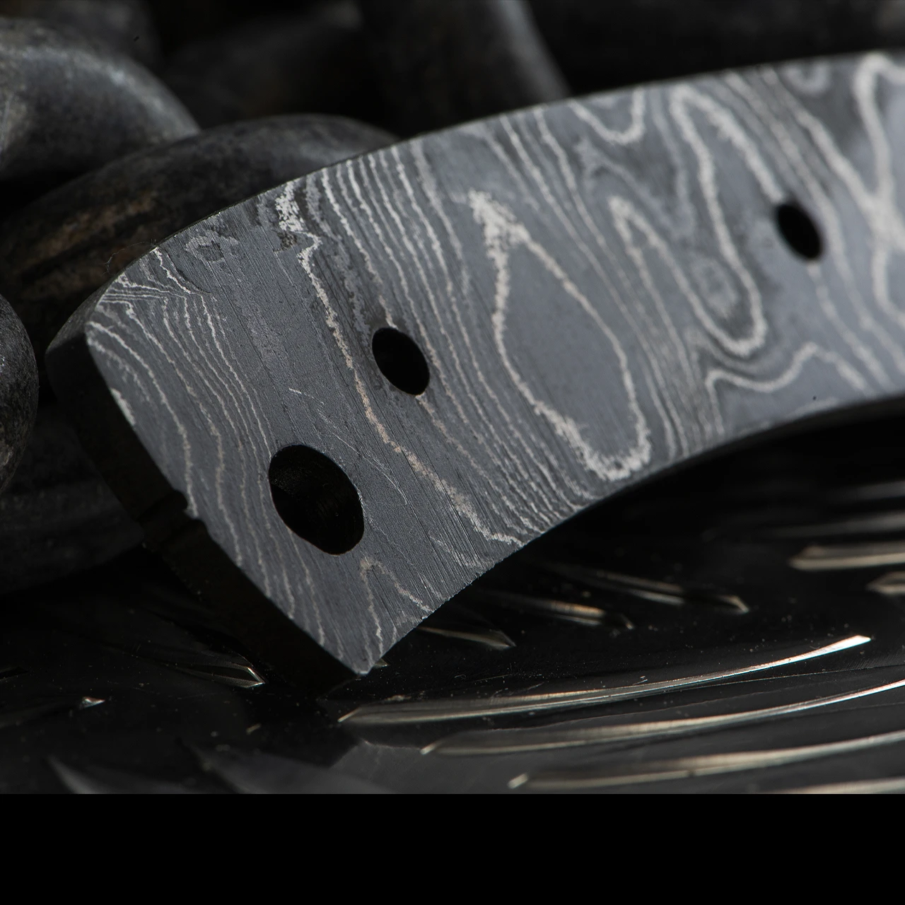 Alabama Damascus Drop Point Blade Blank 2 Alabama Damascus Drop Point Blade Blank - Image 2