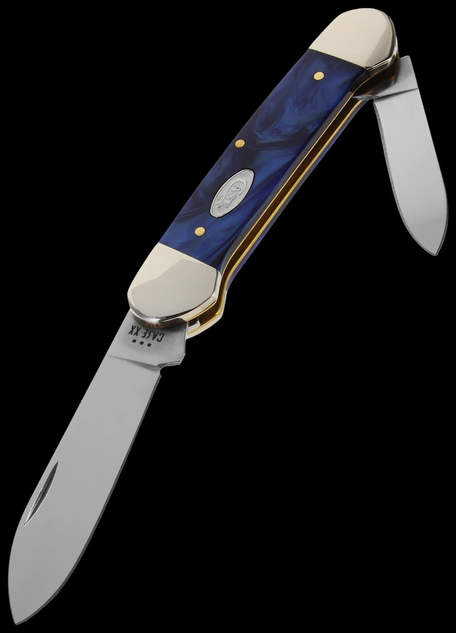 Case Canoe Blue Pearl Kirinite Folding Knife 5 Case Canoe Blue Pearl Kirinite Folding Knife - Image 5