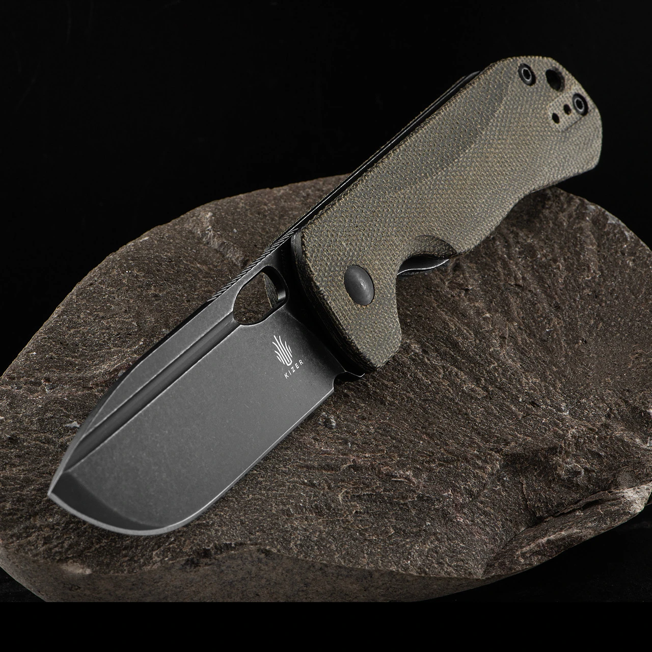 Kizer Bugai Micarta Black Folding Knife 3 Kizer Bugai Micarta Black Folding Knife - Image 3