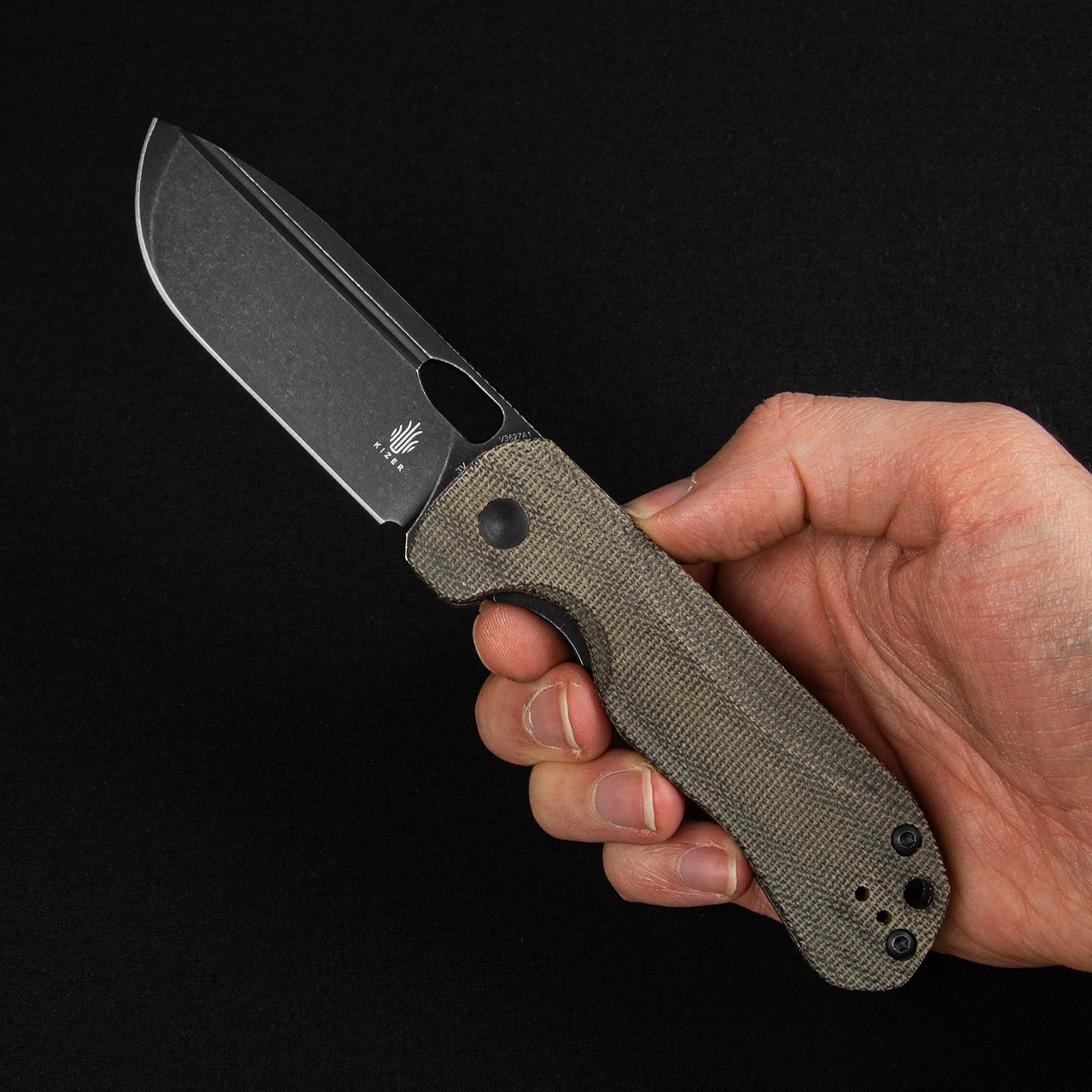 Kizer Bugai Micarta Black Folding Knife 2 Kizer Bugai Micarta Black Folding Knife - Image 2
