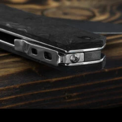 Maserin Silver 410 Fat Carbon Damascus Folding Knife -GearNest Shop MAS410DNdet3 18276.1689327732