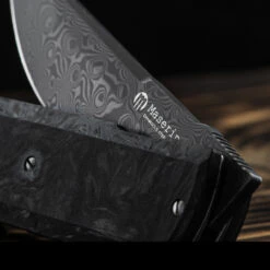 Maserin Silver 410 Fat Carbon Damascus Folding Knife -GearNest Shop MAS410DNdet4 96962.1689327732