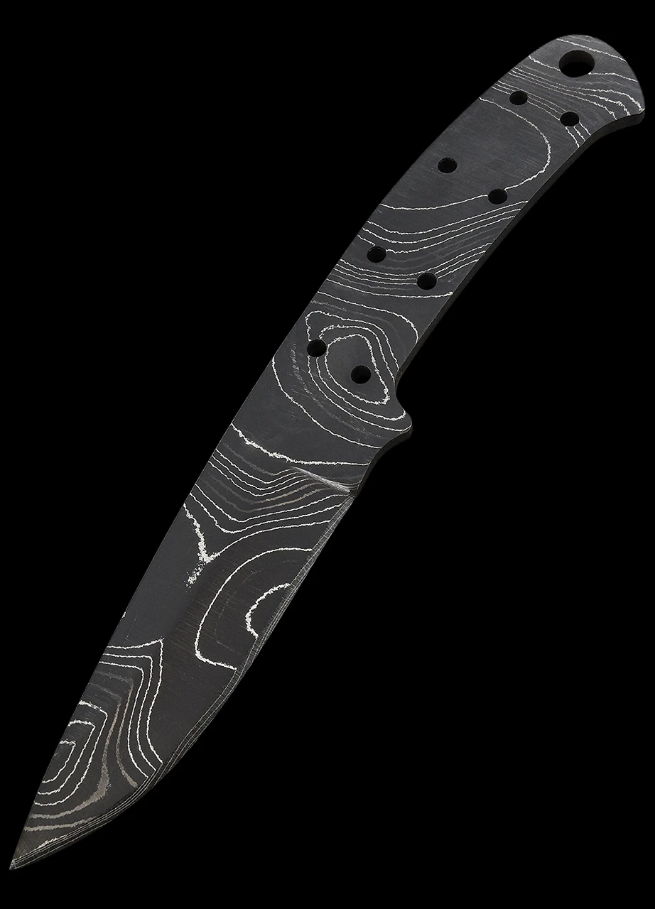 Alabama Damascus Spearpoint Blade Blank 2 Alabama Damascus Spearpoint Blade Blank - Image 2