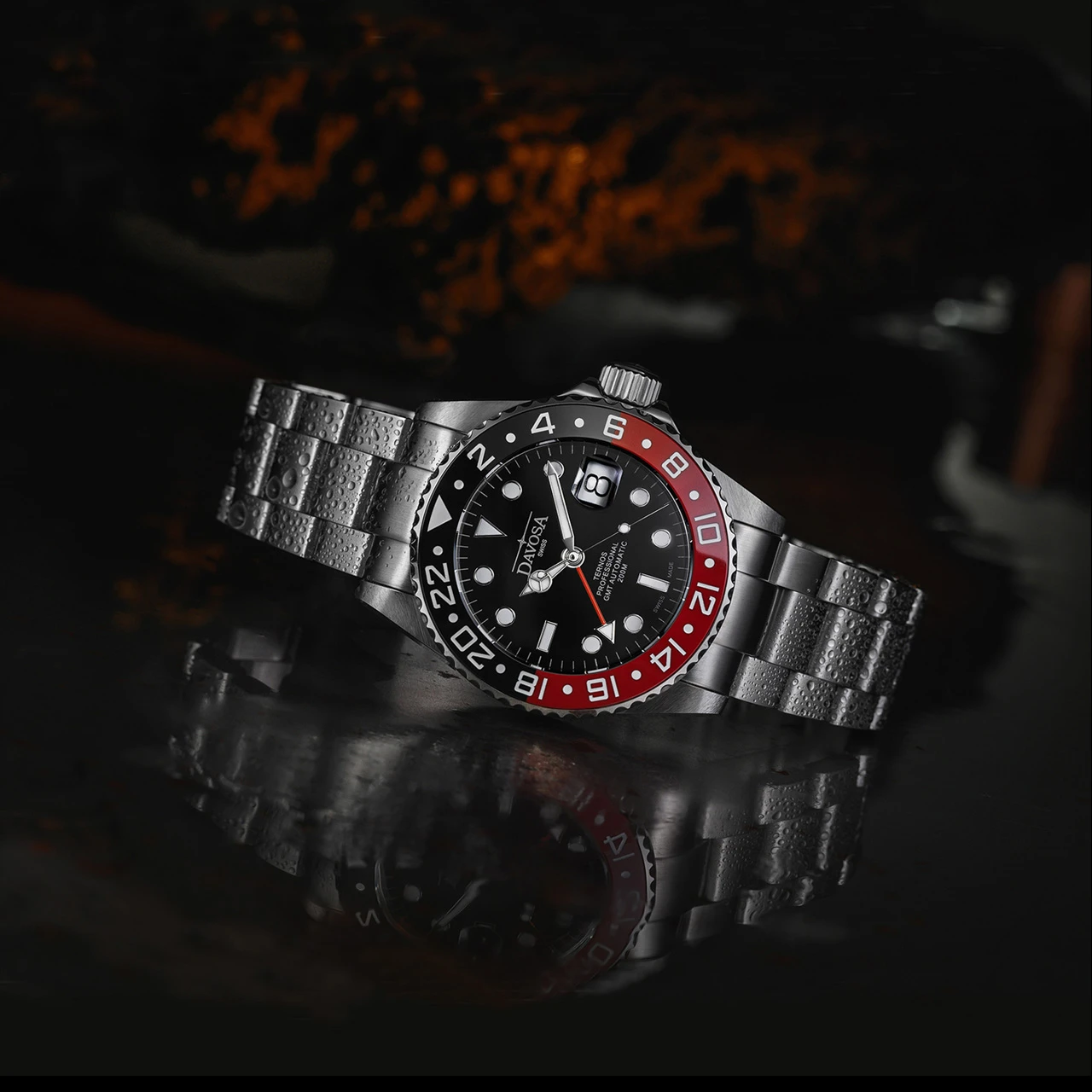 Davosa Ternos Pro GMT Automatic Black/Red Pentalink 7 Davosa Ternos Pro GMT Automatic Black/Red Pentalink - Image 7