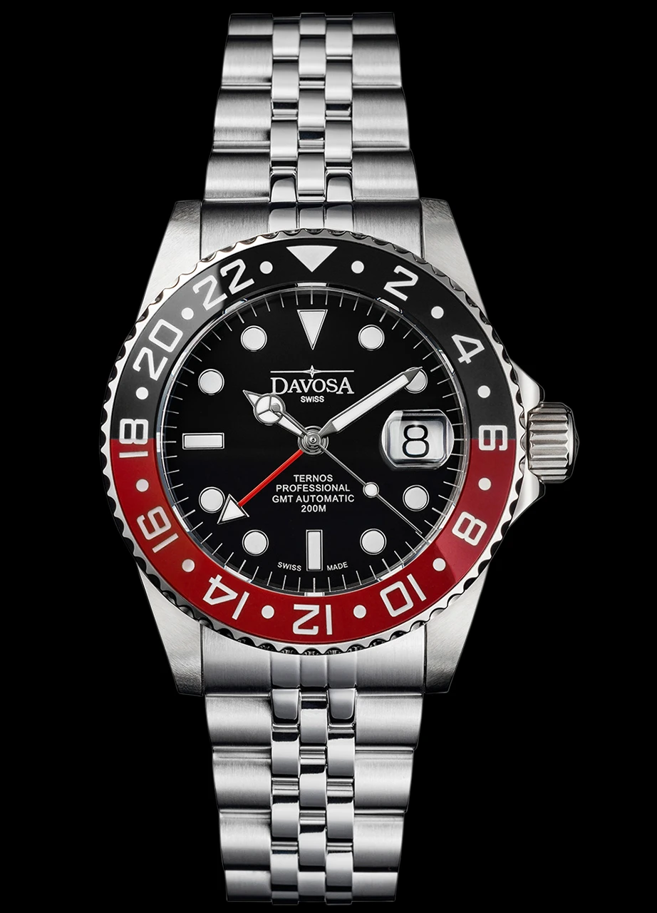 Davosa Ternos Pro GMT Automatic Black/Red Pentalink 3 Davosa Ternos Pro GMT Automatic Black/Red Pentalink - Image 3