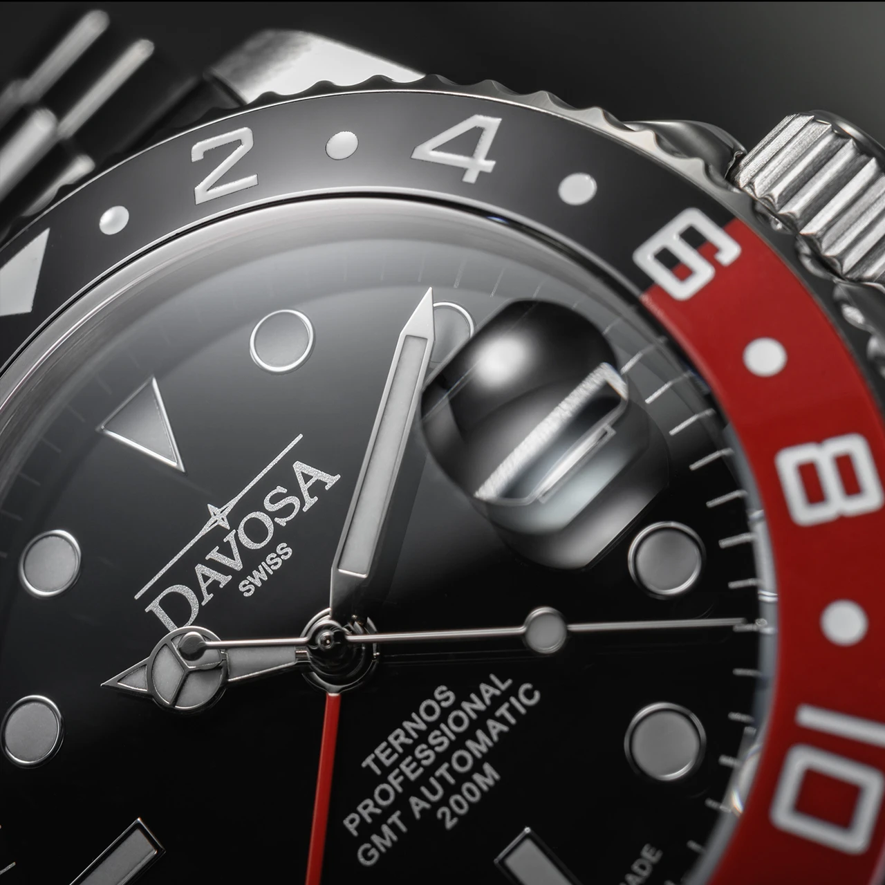 Davosa Ternos Pro GMT Automatic Black/Red Pentalink 8 Davosa Ternos Pro GMT Automatic Black/Red Pentalink - Image 8