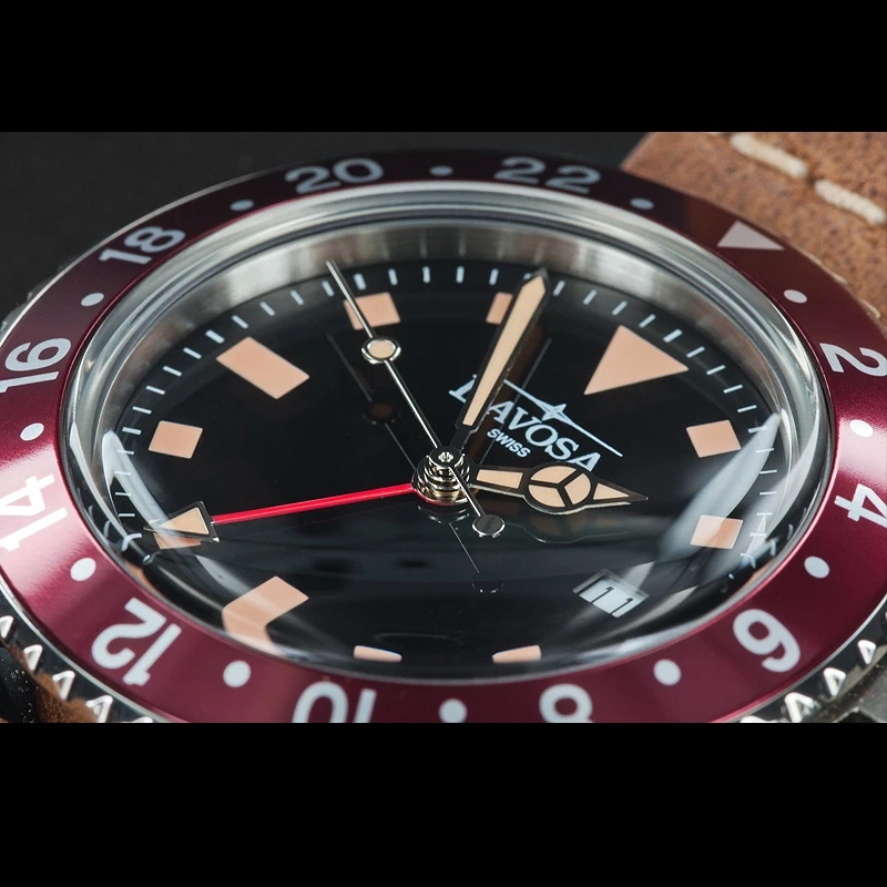 Davosa Vintage Diver Quartz Burgundy 3 Davosa Vintage Diver Quartz Burgundy - Image 3