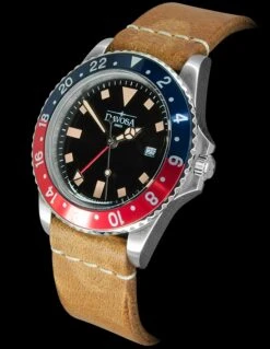 Davosa Vintage Diver Quartz Blue/Red -GearNest Shop davos 162.500.95 63294.1646668339